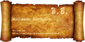 Waldman Borbála névjegykártya